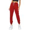 imageAUTOMET Womens Cinch Bottom Sweatpants Athletic Joggers Lounge Pants with PocketsRed