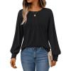imageAUTOMET Womens Fall Fashion Long Sleeve Shirts Dressy Casual Pleated Basic Trendy Tops Winter Clothes 2025Black