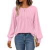 imageAUTOMET Womens Fall Fashion Long Sleeve Shirts Dressy Casual Pleated Basic Trendy Tops Winter Clothes 2025Pink