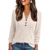 imageAUTOMET Womens Henley Long Sleeve Shirt Fall Top V Neck Fashion Dreesy Casual Tunic Sweaters Clothes Trendy Work OutfitsApricot