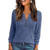 imageAUTOMET Womens Henley Long Sleeve Shirt Fall Top V Neck Fashion Dreesy Casual Tunic Sweaters Clothes Trendy Work OutfitsBlue