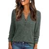 imageAUTOMET Womens Henley Long Sleeve Shirt Fall Top V Neck Fashion Dreesy Casual Tunic Sweaters Clothes Trendy Work OutfitsGreen