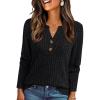 imageAUTOMET Womens Long Sleeve Henley Shirts Fall Lightweight Sweaters Dressy Casual Tunic Tops Fashion Clothes 2025Black
