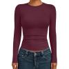 imageAUTOMET Womens Long Sleeve Shirts Basic Compression Going Out Crop Tops Fall Fashion Y2K Clothes 2025Winered