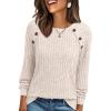 imageAUTOMET Womens Long Sleeve Shirts Casual Tunic Work Tops Cute Pullover Sweaters Early Fall Outfits 2025 Winter ClothingApricot