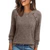 imageAUTOMET Womens Long Sleeve Shirts Casual Tunic Work Tops Cute Pullover Sweaters Early Fall Outfits 2025 Winter ClothingChocolate Brown