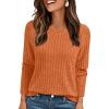 imageAUTOMET Womens Long Sleeve Shirts Fall Fashion Tops 2025 Crewneck Dressy Sweaters Tunic Winter Clothes Casual OutfitsOrange
