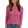 imageAUTOMET Womens Long Sleeve Shirts Fall Fashion Tops 2025 Crewneck Dressy Sweaters Tunic Winter Clothes Casual OutfitsRose