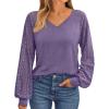 imageAUTOMET Womens Long Sleeve Shirts VNeck Lace Tops Business Casual Blouses Tee Trendy 2025 Fall Fashion Outfits ClothesGreypurple