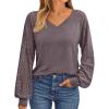 imageAUTOMET Womens Long Sleeve Shirts VNeck Lace Tops Business Casual Blouses Tee Trendy 2025 Fall Fashion Outfits ClothesRosetaupe