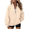 imageAUTOMET Womens Quarter Zip Oversized Sweatshirts Teen Fleece Pullover Hoodies 2025 Mock Neck Sweater Fall Workout JacketApricot