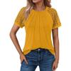 imageAUTOMET Womens Summer Tops Spring Shirts Trendy Vacation Outfits Short Sleeve Business Tshirts Fashion Casual BlousesYellow