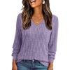 imageAUTOMET Womens V Neck Long Sleeve Shirt Fall Fashion Tops Tunic Dressy Casual Sweater Clothes Cute Trendy Work Outfits 2025Purple
