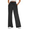 imageAUTOMET Womens Wide Leg Sweatpants Baggy Lounge Travel Pants Fall Fashion Outfits 2025 Winter Maternity Clothes JoggersBlack Grey