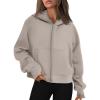 imageAUTOMET Womens Zip Up Hoodies Fleece Jackets Oversized Sweatshirts Fall Fashion Outfits 2025 Sweaters Winter ClothesCoffeegrey