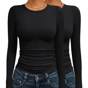 imageAUTOMET 3 Pack Womens Long Sleeve T Shirts Fall Fashion Basic Going Out Crop Tops Slim Fitted Winter Clothes 2025Black black
