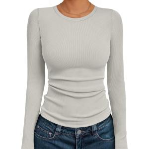imageAUTOMET Long Sleeve Shirts Basic TopsAlmond