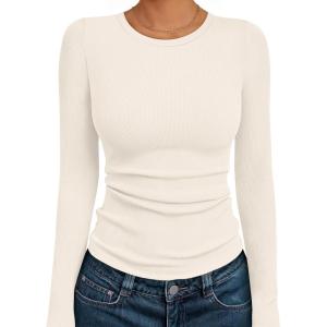 imageAUTOMET Long Sleeve Shirts Basic TopsBeige