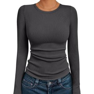 imageAUTOMET Long Sleeve Shirts Basic TopsCharcoal