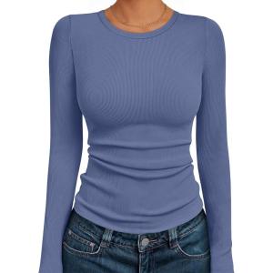 imageAUTOMET Long Sleeve Shirts Basic TopsDusty Blue