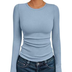 imageAUTOMET Long Sleeve Shirts Basic TopsLight Blue