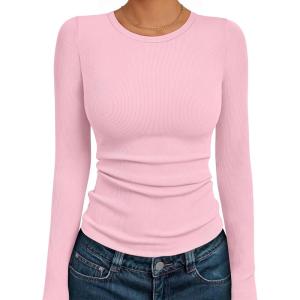 imageAUTOMET Long Sleeve Shirts Basic TopsLight Pink
