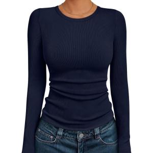 imageAUTOMET Long Sleeve Shirts Basic TopsNavy Blue
