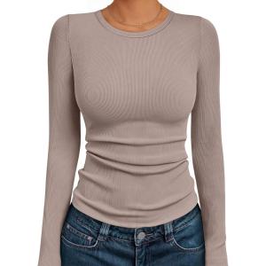 imageAUTOMET Long Sleeve Shirts Basic TopsOatmeal