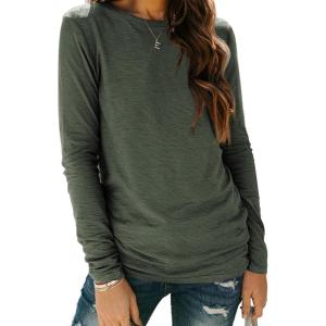 imageAUTOMET Long Sleeve Shirts for Women Business Casual Tops Fall Fashion Clothes Workout Plus Size Teacher Winter Outfits 202501armygreen