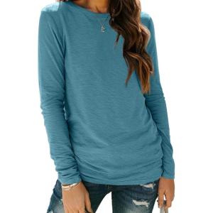 imageAUTOMET Long Sleeve Shirts for Women Business Casual Tops Fall Fashion Clothes Workout Plus Size Teacher Winter Outfits 202501bluegreen