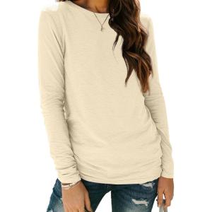 imageAUTOMET Long Sleeve Shirts for Women Business Casual Tops Fall Fashion Clothes Workout Plus Size Teacher Winter Outfits 202501cream