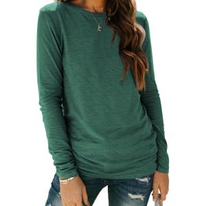 imageAUTOMET Long Sleeve Shirts for Women Business Casual Tops Fall Fashion Clothes Workout Plus Size Teacher Winter Outfits 202501darkgreen