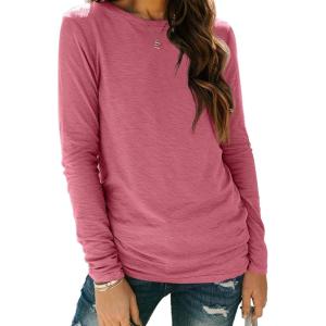imageAUTOMET Long Sleeve Shirts for Women Business Casual Tops Fall Fashion Clothes Workout Plus Size Teacher Winter Outfits 202501hotpink