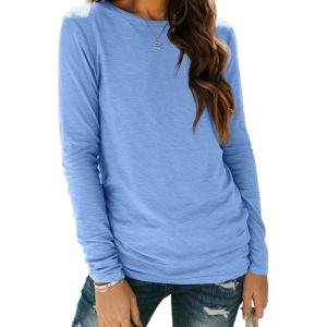 imageAUTOMET Long Sleeve Shirts for Women Business Casual Tops Fall Fashion Clothes Workout Plus Size Teacher Winter Outfits 202501skyblue
