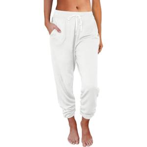 imageAUTOMET Sweatpants Women with Pockets Lounge Pajama Travel Pants Work Joggers Fall Clothes Winter Teachers Outfits 2025White