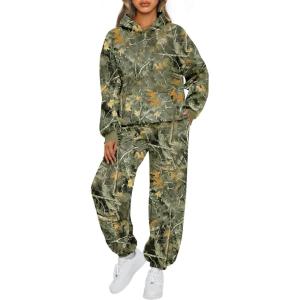 imageAUTOMET Womens 2 Piece Outfits Lounge Hoodie Sweatsuit Sets Plus Size Fall Fashion Clothes Airport Travel Pants TracksuitsCamogreen