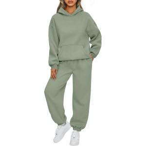imageAUTOMET Womens 2 Piece Outfits Lounge Hoodie Sweatsuit Sets Plus Size Fall Fashion Clothes Airport Travel Pants TracksuitsGreen