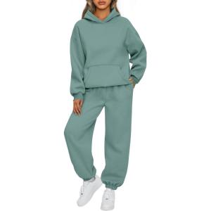 imageAUTOMET Womens 2 Piece Outfits Lounge Hoodie Sweatsuit Sets Plus Size Fall Fashion Clothes Airport Travel Pants TracksuitsLake