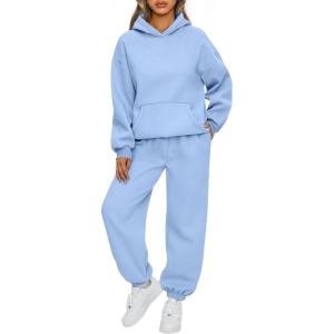 imageAUTOMET Womens 2 Piece Outfits Lounge Hoodie Sweatsuit Sets Plus Size Fall Fashion Clothes Airport Travel Pants TracksuitsLightblue