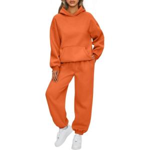 imageAUTOMET Womens 2 Piece Outfits Lounge Hoodie Sweatsuit Sets Plus Size Fall Fashion Clothes Airport Travel Pants TracksuitsOrange