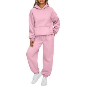 imageAUTOMET Womens 2 Piece Outfits Lounge Hoodie Sweatsuit Sets Plus Size Fall Fashion Clothes Airport Travel Pants TracksuitsPalepink