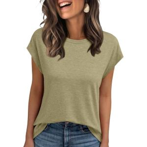 imageAUTOMET Womens Cap Sleeve Summer Tops T Shirts Business Casual Dressy Spring Fashion Outfits Cute Trendy Clothes 2025Lightgreen