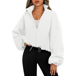 imageAUTOMET Womens Fleece Jackets Zip Up Oversized Sweatshirts Winter Clothes Long Sleeve Crop Sherpa Fall Outfits FashionWhite
