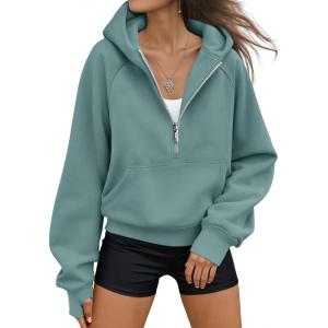 imageAUTOMET Womens Hoodies Fleece Fall Fashion Outfits Workout Sweatshirts Y2k Winter Zip Up Jackets Oversized Tops Clothes 2025Green