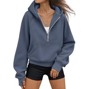 imageAUTOMET Womens Hoodies Fleece Fall Fashion Outfits Workout Sweatshirts Y2k Winter Zip Up Jackets Oversized Tops Clothes 2025Greyblue
