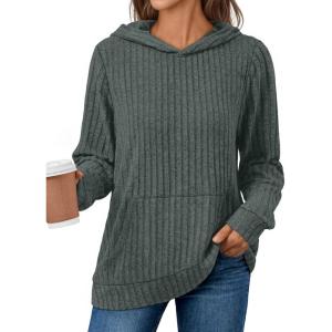 imageAUTOMET Womens Oversized Lightweight Hoodies Fall Fashion Sweaters 2025 Loose Fleece Sweatshirts Clothes with PocketGreen