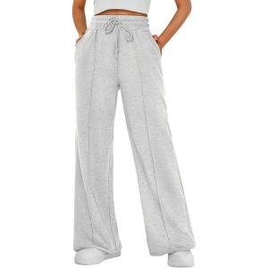 imageAUTOMET Womens Wide Leg Sweatpants Baggy Lounge Travel Pants Fall Fashion Outfits 2025 Winter Maternity Clothes JoggersGray