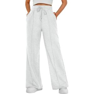 imageAUTOMET Womens Wide Leg Sweatpants Baggy Lounge Travel Pants Fall Fashion Outfits 2025 Winter Maternity Clothes JoggersLight Gray