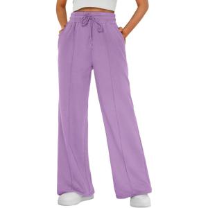 imageAUTOMET Womens Wide Leg Sweatpants Baggy Lounge Travel Pants Fall Fashion Outfits 2025 Winter Maternity Clothes JoggersPurple