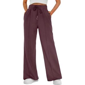 imageAUTOMET Womens Wide Leg Sweatpants Baggy Lounge Travel Pants Fall Fashion Outfits 2025 Winter Maternity Clothes JoggersWinered